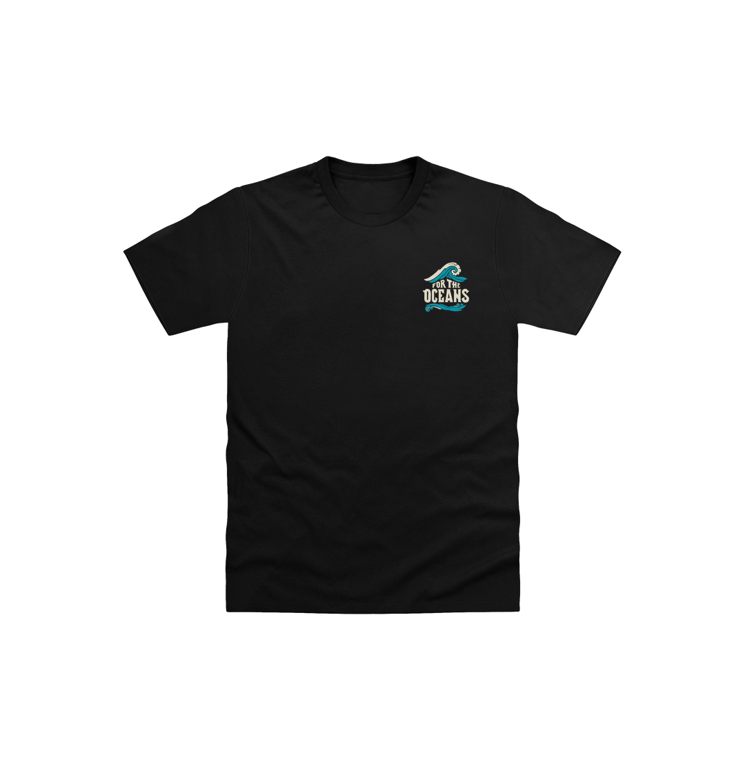 Black Printed Kids T-Shirt Front